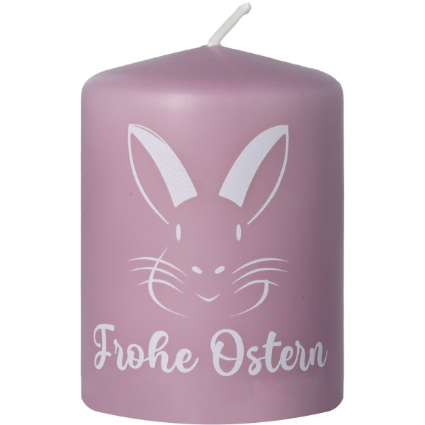 Goodtimes Stumpenkerze Flieder "Frohe Ostern"
