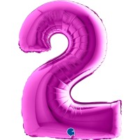 Grabo Folienballon Zahl 2 Purple 100cm/40"  Grabo Folienballon Zahl 2 Purple 100cm/40"