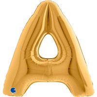 Grabo Folienballon Buchstabe A Gold 100cm/40"  Grabo Folienballon Buchstabe A Gold 100cm/40"