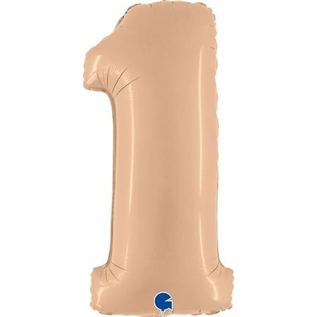 Grabo Folienballon Zahl 1 Satin Nude 100cm/40"