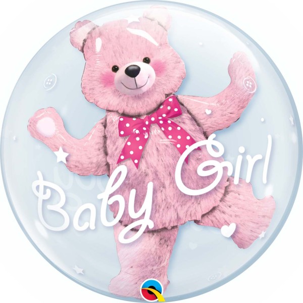 Qualatex Double Bubble Baby Pink Bear 60cm/24"