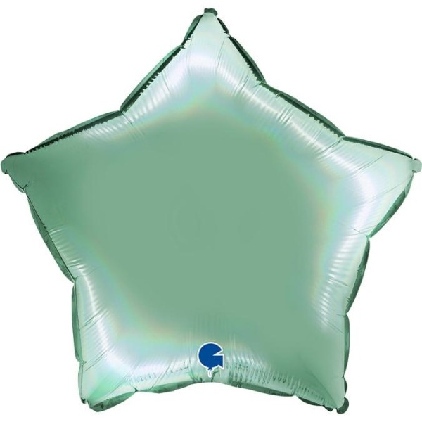 Grabo Folienballon Star Rainbow Holo Platinum Tiffany 45cm/18"