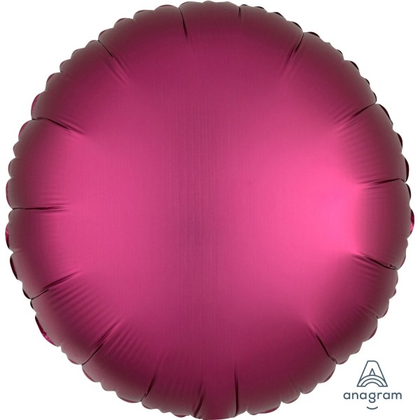 Anagram Folienballon Rund Satin Luxe Pomegranate 45cm/18"