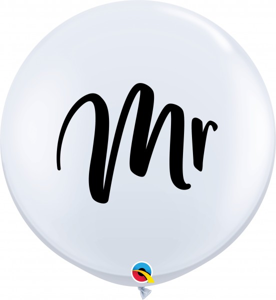 Qualatex Latexballon Mr. White 90cm/3' 2 Stück