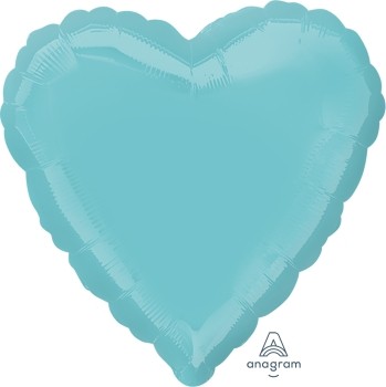 Anagram Folienballon Herz 45cm Durchmesser Mittelgrün (Robins Egg Blue)