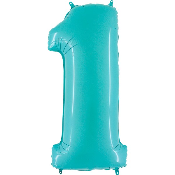 Grabo Folienballon Zahl 1 Pastel Blue 100cm/40"