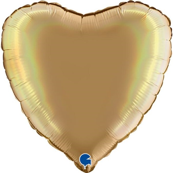 Grabo Folienballon Heart Rainbow Holo Platinum Champagne 45cm/18"