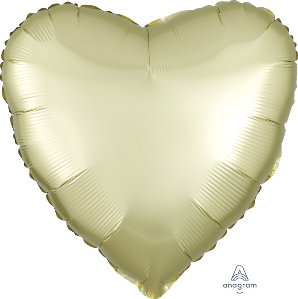Anagram Folienballon Herz Satin Luxe Pastel Yellow 45cm/18"