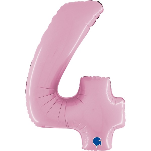Grabo Folienballon Zahl 4 Pastel Pink 66cm/26"