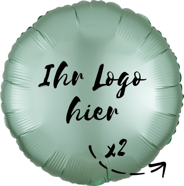Folien-Werbeballon Rund Satin Luxe Mint Green 45cm/18" 2-Seitig bedruckt