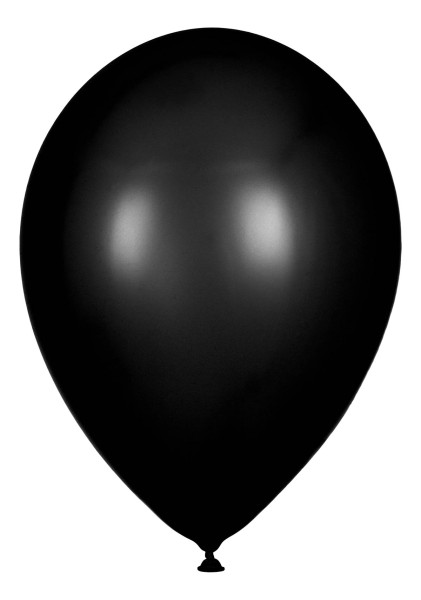 Globos Luftballons Kristall Schwarz Naturlatex 30cm/12" 100er Packung