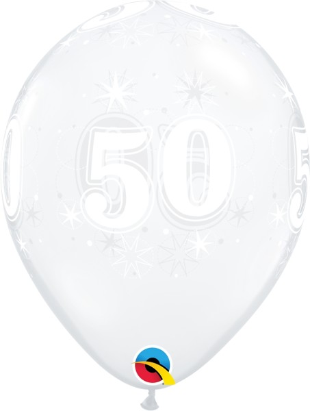 Qualatex Latexballon 50 Sparkle-A-Round Diamond Clear 28cm/11" 25 Stück
