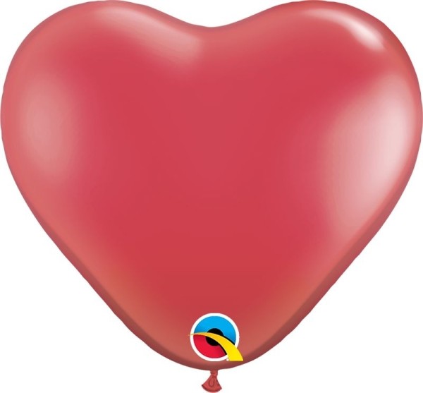 Qualatex Latexballon Jewel Ruby Red Heart 15cm/6" 100 Stück