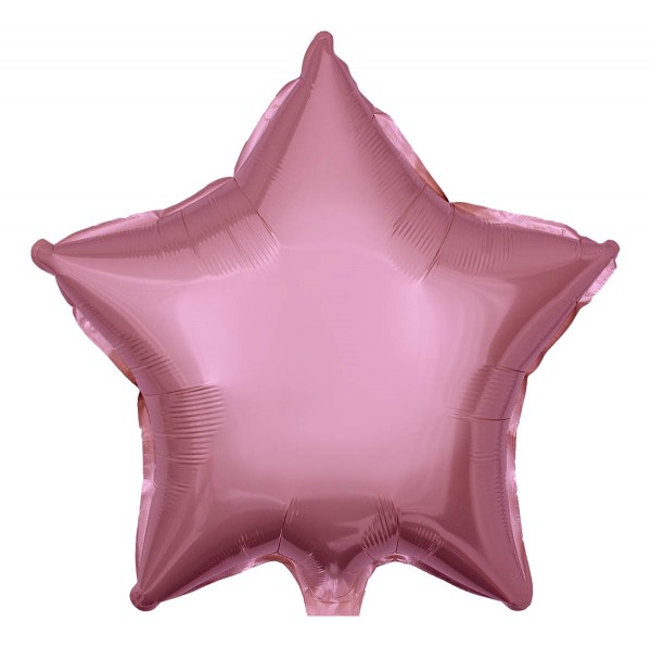 Folienballon Stern, Pearl Rosa, 50cm Ø