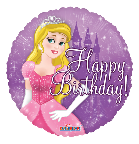 Kaleidoscope Folienballon "Happy Birthday - Prinzessin" 45cm/18"