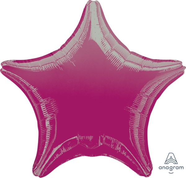 Anagram Folienballon Stern Metallic Fuchsia 50cm/20"