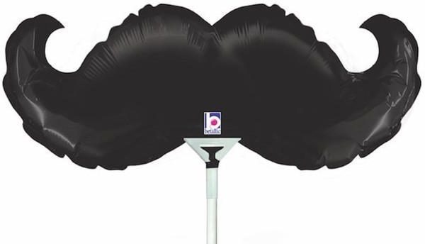 Betallic Folienballon Mustache Mini 35cm/14" luftgefüllt mit Stab