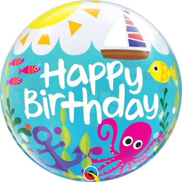 Qualatex Bubble Birthday Maritim Fun 55cm/22"