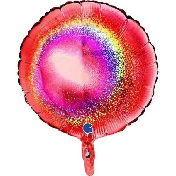 Grabo Folienballon Rund Glitter Holo Rot 45cm/18"