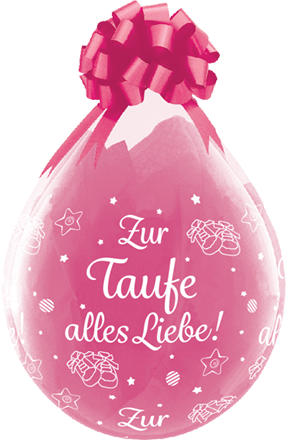 Qualatex Verpackungsballon Zur Taufe alles Liebe! Diamond Clear 45cm/18" 25 Stück