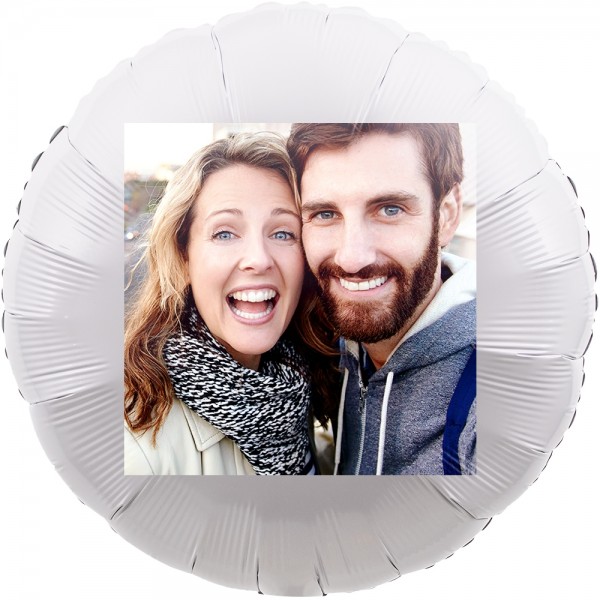 Fotoballon Rund Metallic Weiß 70cm/28" 1-Seitig bedruckt