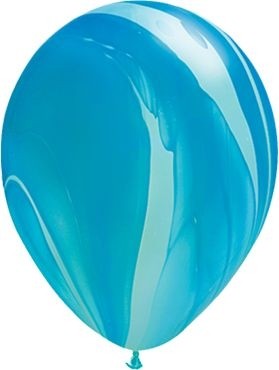 Qualatex Latexballon Blue Rainbow SuperAgate 28cm/11" 25 Stück