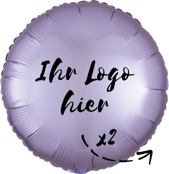 Folien-Werbeballon Rund Satin Luxe Pastel Lilac 45cm/18" 2-Seitig bedruckt