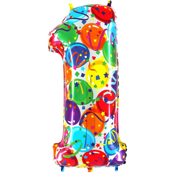 Grabo Folienballon Zahl 1 Party 100cm/40"