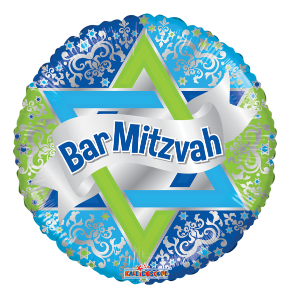 Kaleidoscope Folienballon Bar Mitzvah K-Light 43cm/17"