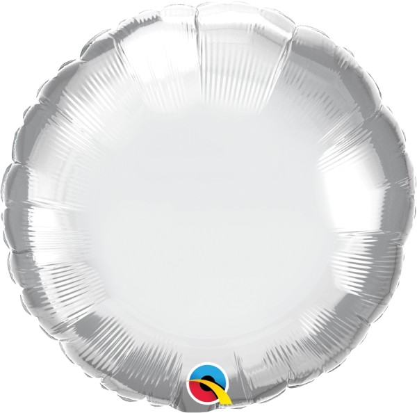 Qualatex Folienballon Rund Chrome Silver 45cm/18"