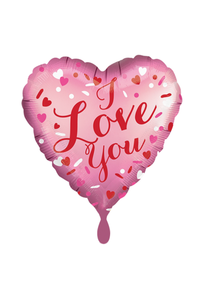 Anagram Folienballon Herz Satin I Love You Rosa 45cm/18"