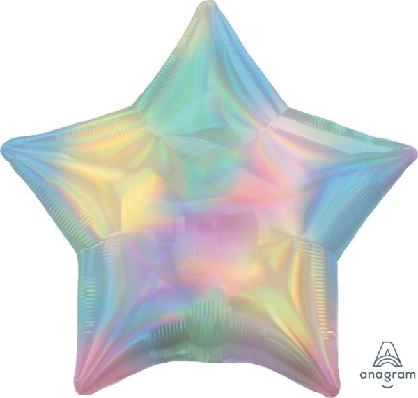 Anagram Folienballon Stern Iridescent Pastel Rainbow Holo 45cm/18"