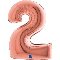 Grabo Folienballon Zahl 2 Rose Gold 100cm/40"  Grabo Folienballon Zahl 2 Rose Gold 100cm/40"