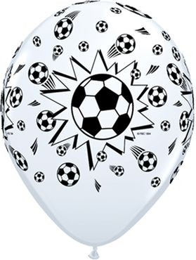 Qualatex Latexballon Soccer Balls White 28cm/11" 6 Stück