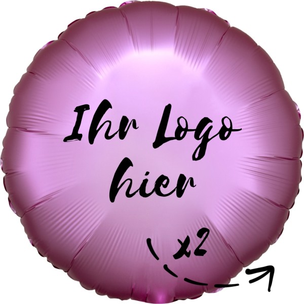 Folien-Werbeballon Rund Satin Luxe Platinum 45cm/18" 2-Seitig bedruckt