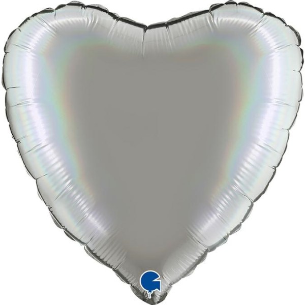 Grabo Folienballon Heart Rainbow Holo Platinum Pure 45cm/18"