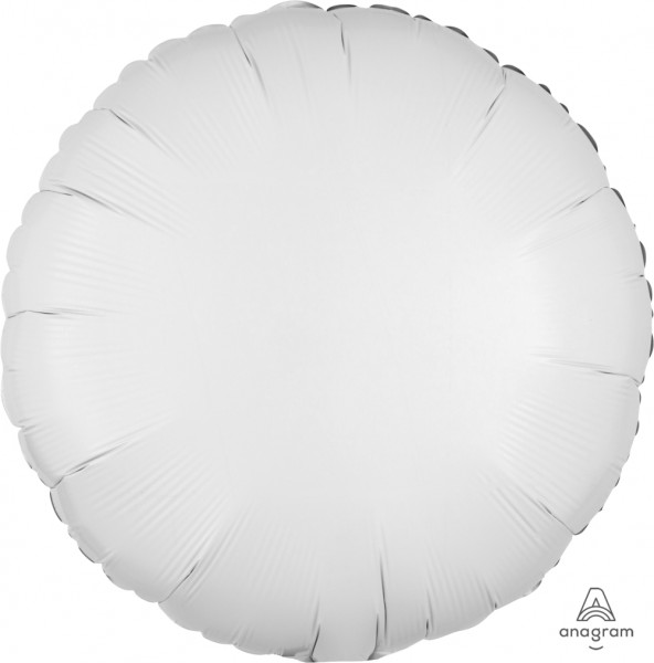 Anagram Folienballon Rund Metallic White 45cm/18"