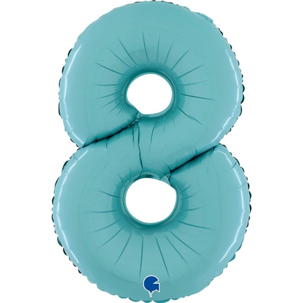 Grabo Folienballon Zahl 8 Pastel Blue 66cm/26"