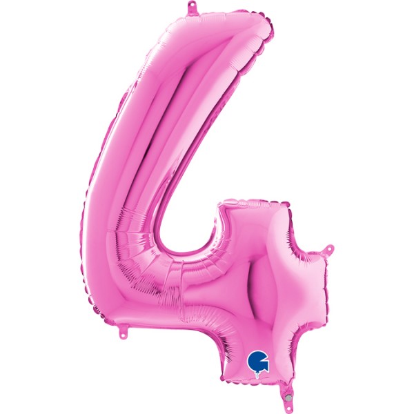 Grabo Folienballon Zahl 4 Fuxia 100cm/40"