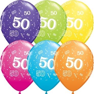 Qualatex Latexballon Age 50 Retail Sortiment 28cm/11" 6 Stück