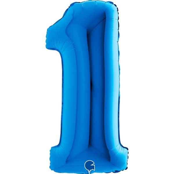 Grabo Folienballon Zahl 1 Blue 100cm/40"