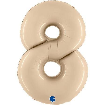 Grabo Folienballon Zahl 8 Satin Cream 100cm/40"