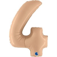 Grabo Folienballon Zahl 4 Satin Nude 100cm/40"  Grabo Folienballon Zahl 4 Satin Nude 100cm/40"