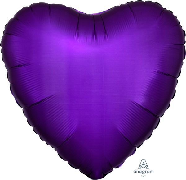 Anagram Folienballon Herz Satin Luxe Purple Royale 45cm/18"