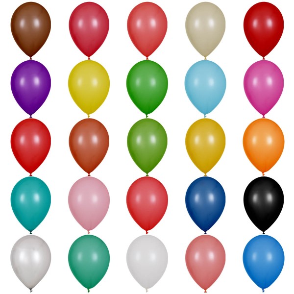Globos Luftballons 25 Farben Naturlatex 30cm/12" 100er Packung
