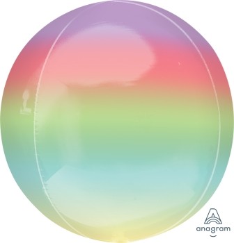 Anagram Folienballon Orbz 40cm Durchmesser Ombré Regenbogen (Rainbow)