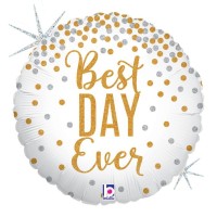 Betallic Folienballon Best DAY Ever Glitter Holographic 45cm/18"  Betallic Folienballon Best DAY Ever Glitter Holographic 45cm/18"