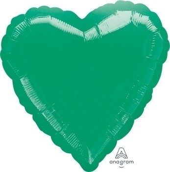 Anagram Folienballon Herz 45cm Durchmesser Metallic Grün (Metallic Green)
