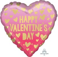 Anagram Folienballon Happy Valentine's Day Pink Ombre Sangria 45cm/18"  Anagram Folienballon Happy Valentine's Day Pink Ombre Sangria 45cm/18"