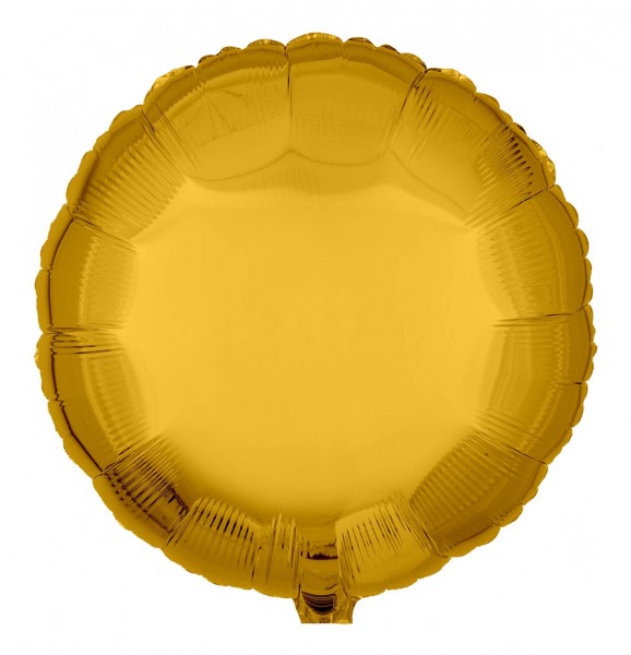 Folienballon Rund, Metallic Gold, 45cm Ø
